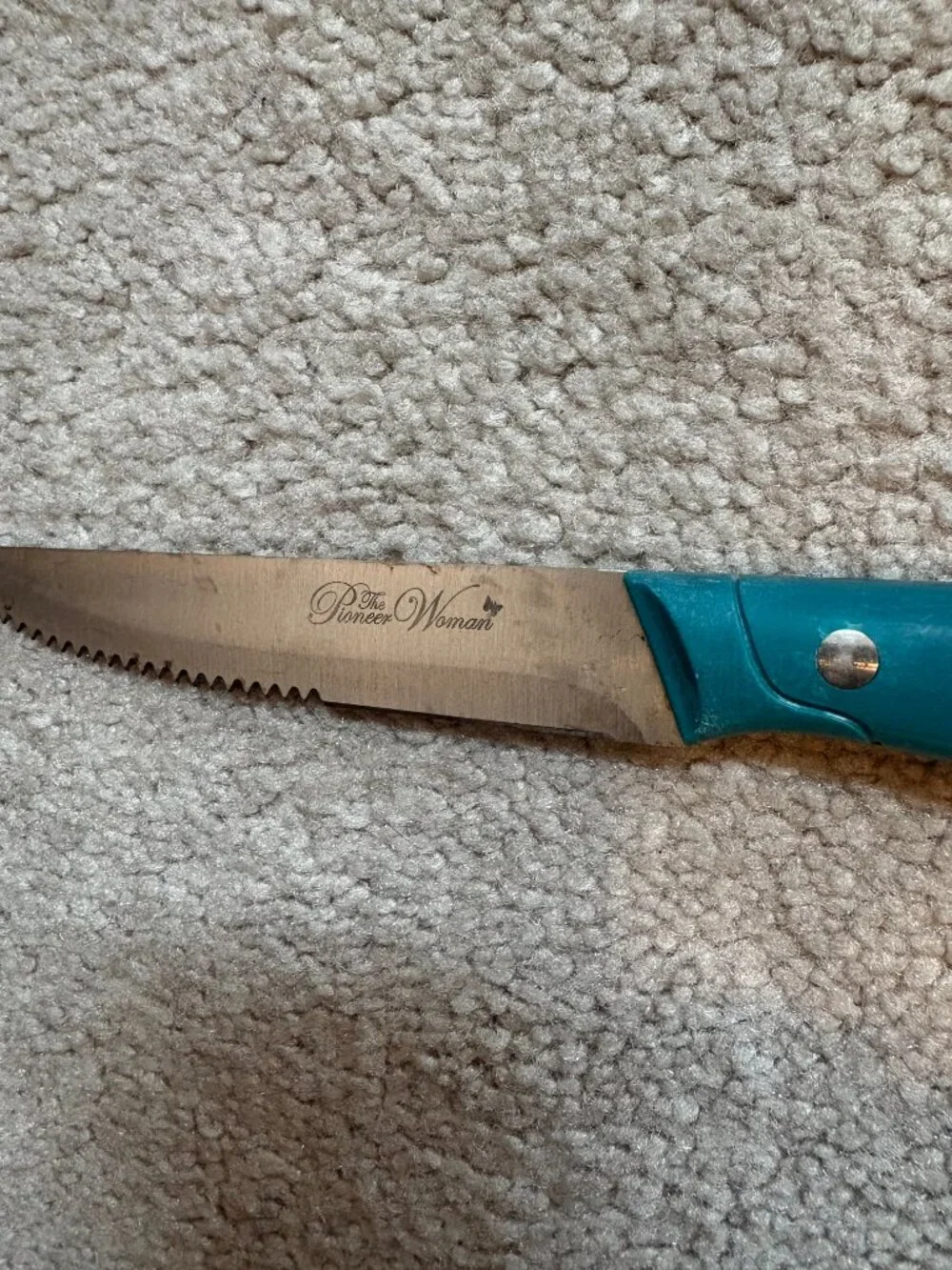 The Pioneer Woman Serrated Steak Knife Set of 5 Turquoise Handles